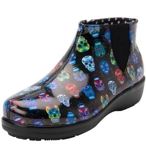 Alegria Climatease Sugar Skulls Rain Boots 38 EUR 8 US